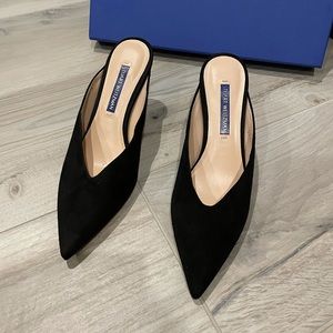Black Suede Stuart Weitzman Day Heel / Mule